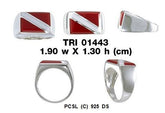 Dive Flag Ring TRI1443 - DiveSilver Jewelry